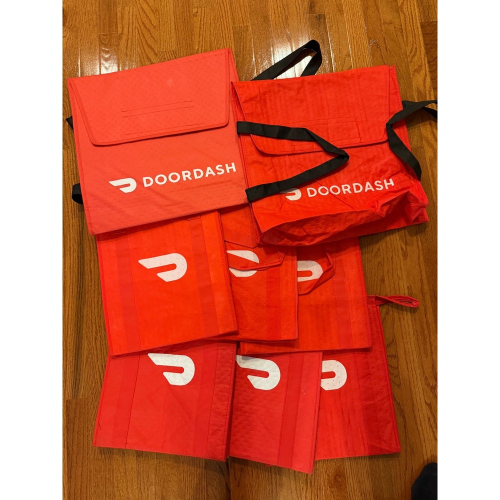 DoorDash Delivery Bag Unisex OS Red Thermal Insulated Catering Tote Lot of 9